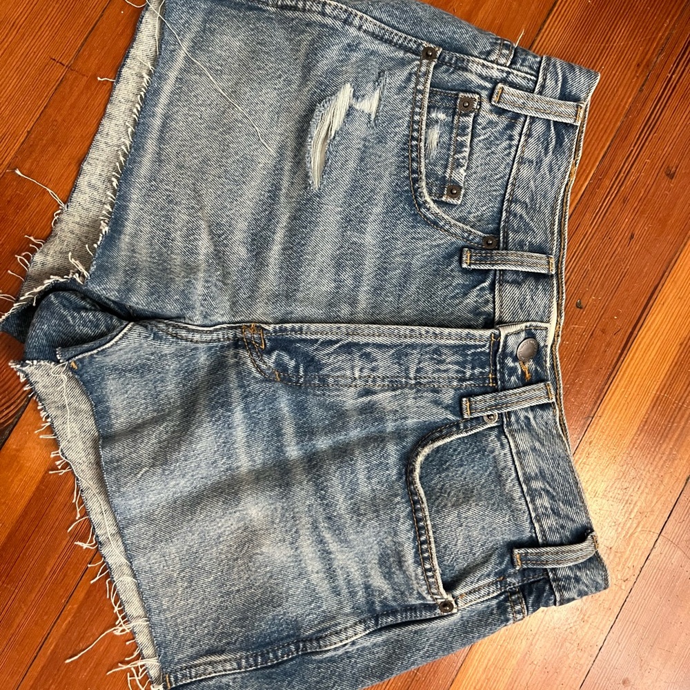 Universal Thread Blue Jean Shorts with Frayed Hem